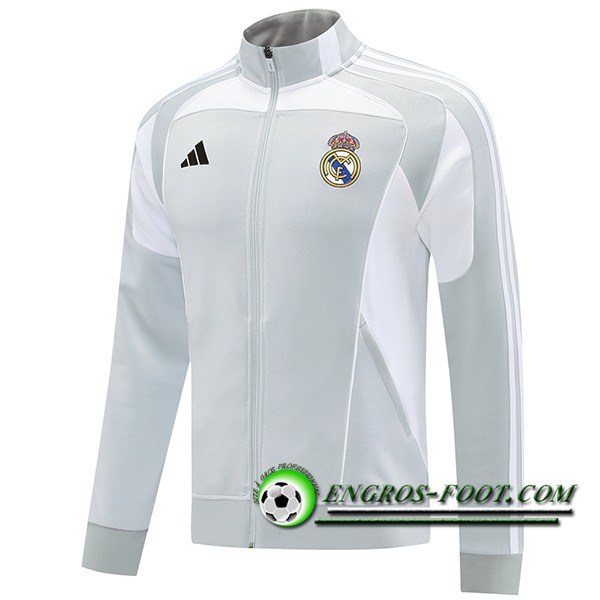 Veste Foot Real Madrid Gris/Blanc 2025/2026