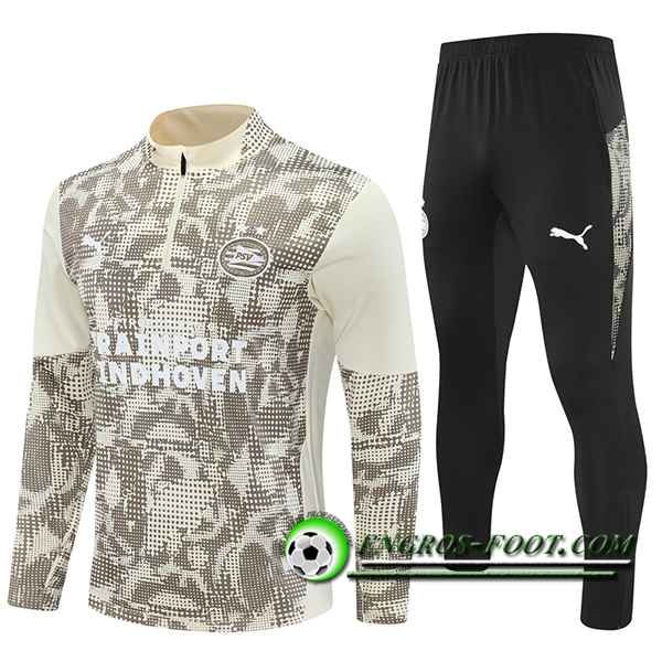 Ensemble Survetement de Foot PSV Eindhoven Beige/Brun 2025/2026