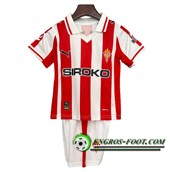 Nouveau Maillot de Foot Sporting Gijon Enfant Domicile 2025/2026